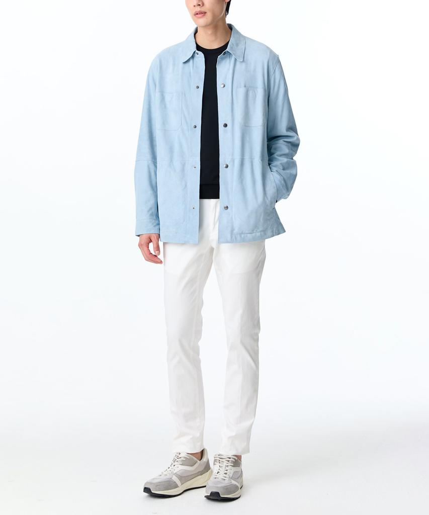 Man On The Boon Soft Suede Shirt Jacket_Light Blue 4714110005