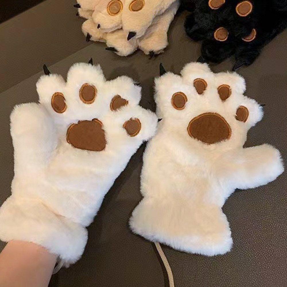 Plush Furry Mittens Bear Paw Animal Gloves Fashion Cat Paw Gloves Cosplay