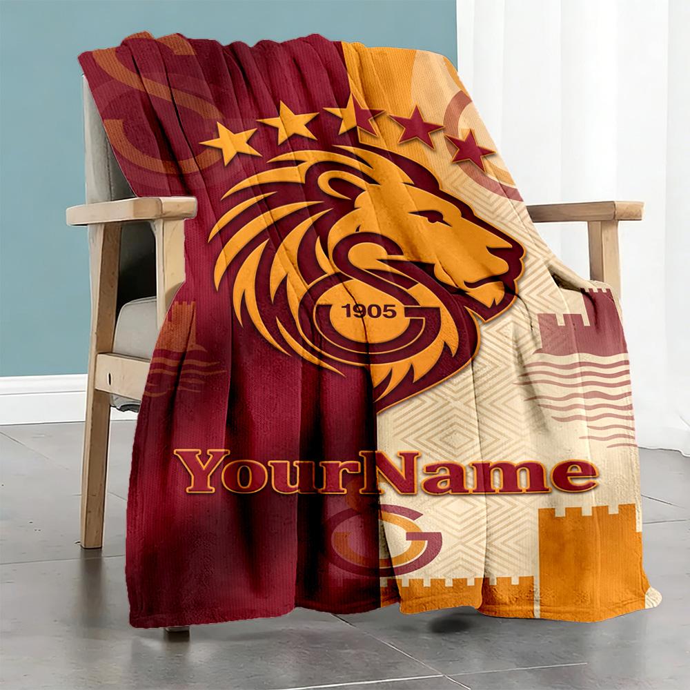 Galatasaray Customize Text Blanket Lightweight Customizable Blanket Soft Warm Cozy Throw For Living Room Picnics Seaside Office Chair For All Occasion