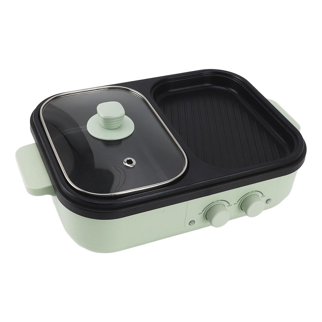 Электрическая плита мощностью 1300 Вт с разделителем, антипригарным покрытием, двухсторонняя электрическая кастрюля для жарки, для приготовления пищи