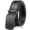 [MACOKING] Ремень мужской большой размер повседневный деловой из натуральной кожи с автозамком ремень джентльмена для гольфа Бесступенчатая регулировка костюмный брендовый ремень для мужчин Без отверстия черный