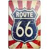 Жестяная табличка US Route 66 Ретро Щит шоссе Americana Декор для мужской комнаты Искусство
