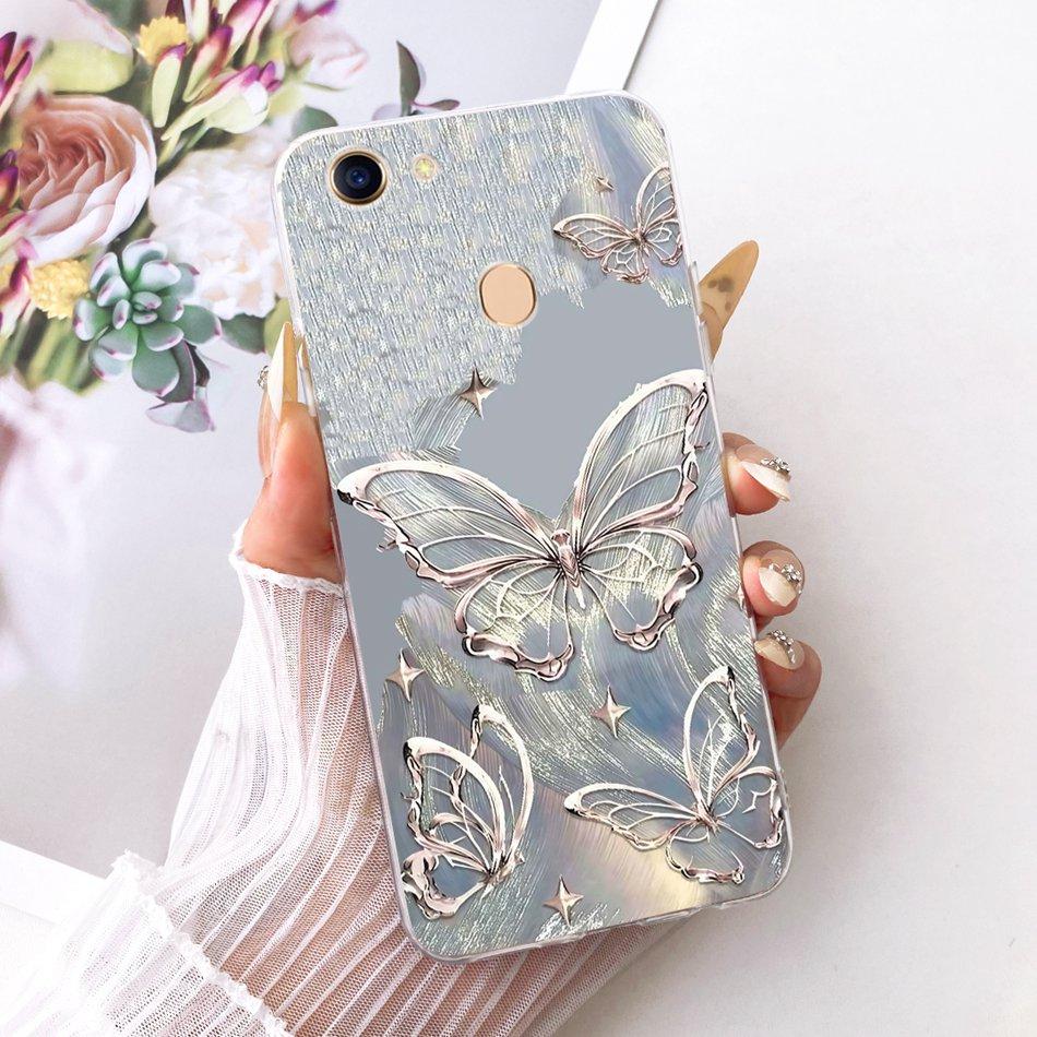 For OPPO F5 F7 Cute Flower Butterfly Cat Painted Case For Oppo F7 F 5 F5 Youth Soft Silicone TPU Phone Cases