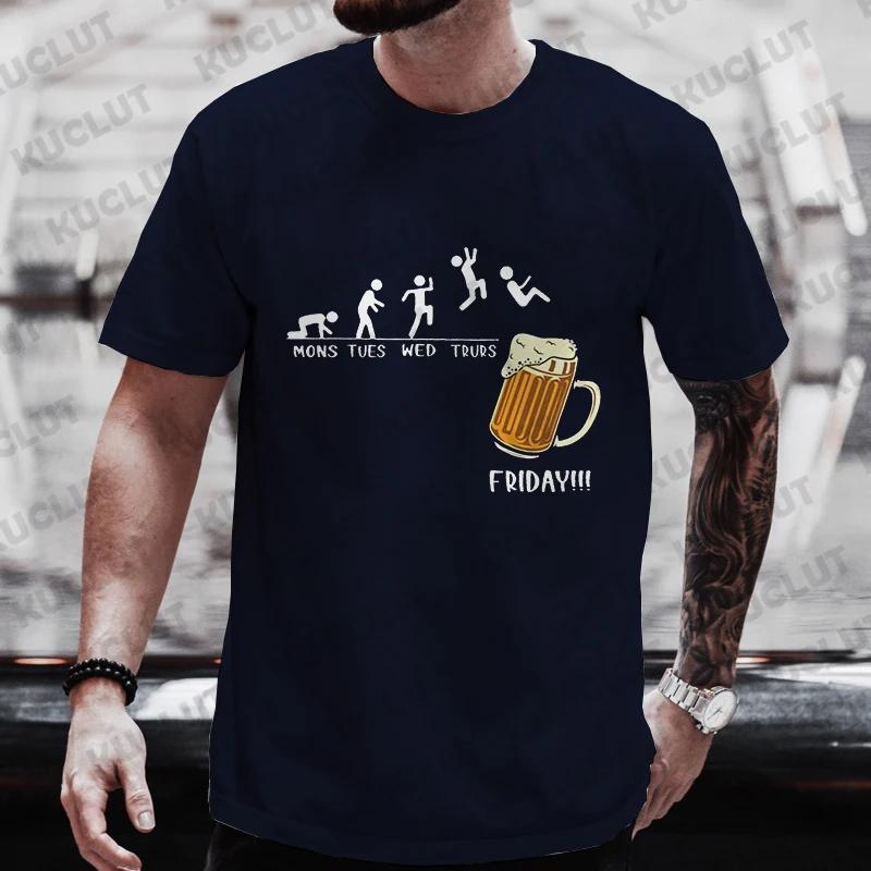 Мужская футболка Friday Beer Funny Graphic Y2k Tops Weekend Beer Drinking Lover Party Team Tees Plus Size Matching Outfit Streetwear