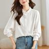 Small Lapel Long-sleeved Shirt for Women's Spring Clothes New Style Chic High-end and Loose Versatile Shirt