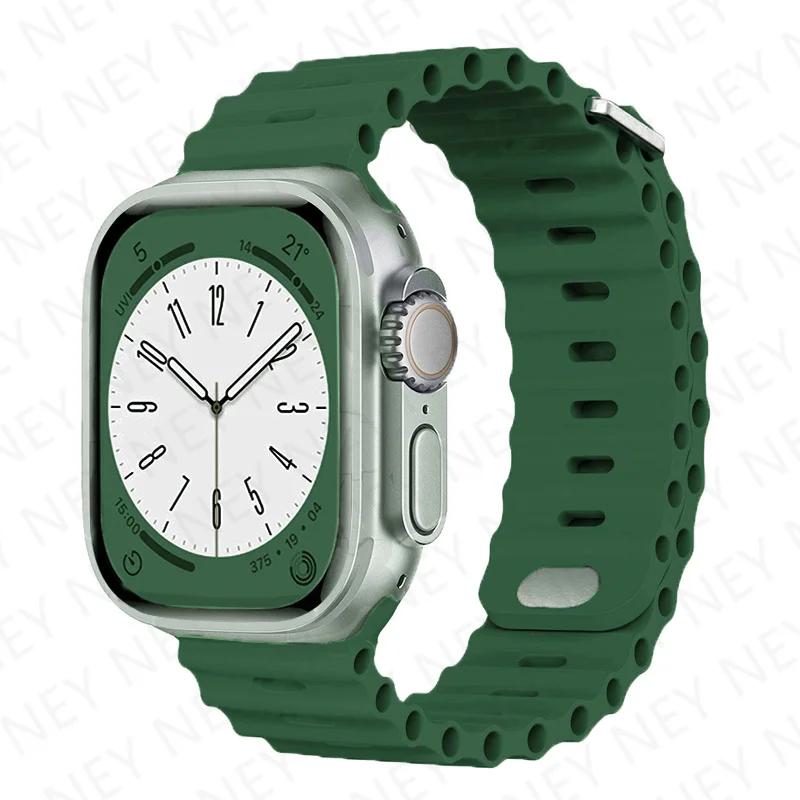 Ремешок Ocean для Apple Watch Ultra 2 Band 49 мм 9 8 7 45 мм 41 мм силиконовый браслет браслет iWatch 6 5 4 3 SE 44 мм 40 мм 42 мм band