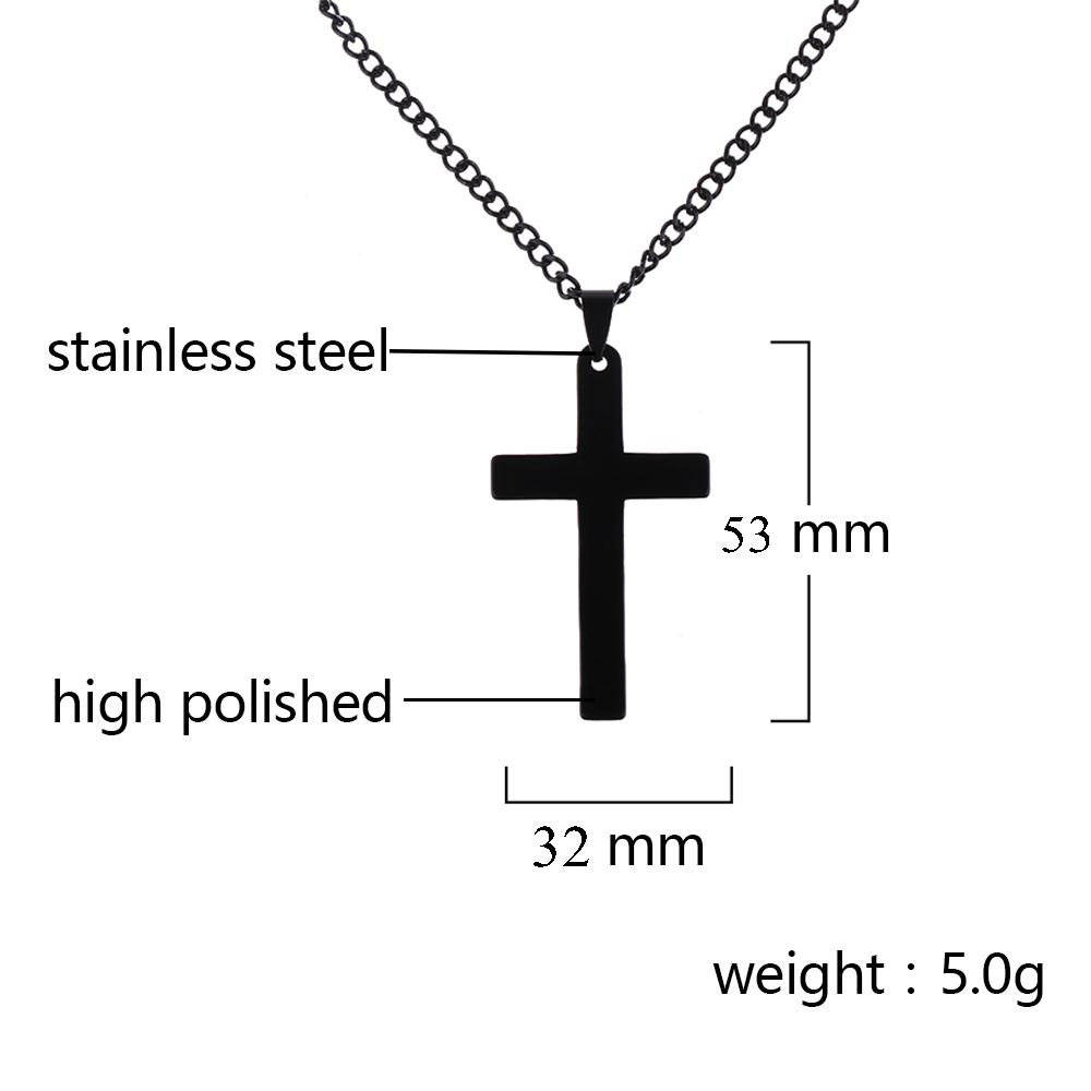 Jewelry Statement Alloy Stainless Steel Cross Pendant Link Chain Men Necklace