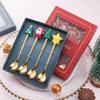 Christmas Series Stainless Steel Dessert Spoon Set Elk Christmas Tree Decoration Fruit Fork Coffee Spoon Christmas Tableware Set