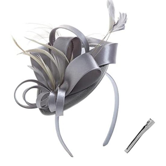 Обруч для волос, шляпа-вуалировщик с заколкой для волос, резинка, искусственные перья, декоративная лента, атласная ткань, женская повязка на голову, аксессуары для вечеринок