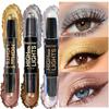 Double Head Highlighter Stick Contouring Stick Eyeshadow Contour 3 In 1 Makeup Waterproof Makeup