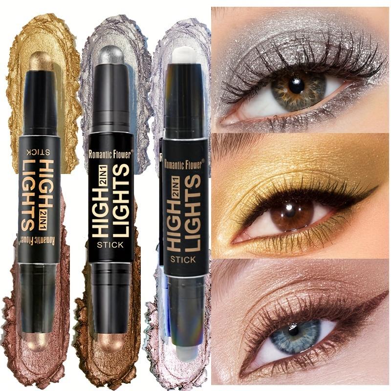 Double Head Highlighter Stick Contouring Stick Eyeshadow Contour 3 In 1 Makeup Waterproof Makeup