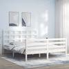 VidaXL Bed Frame with Headboard White 160x200 Cm Solid Wood 3193997