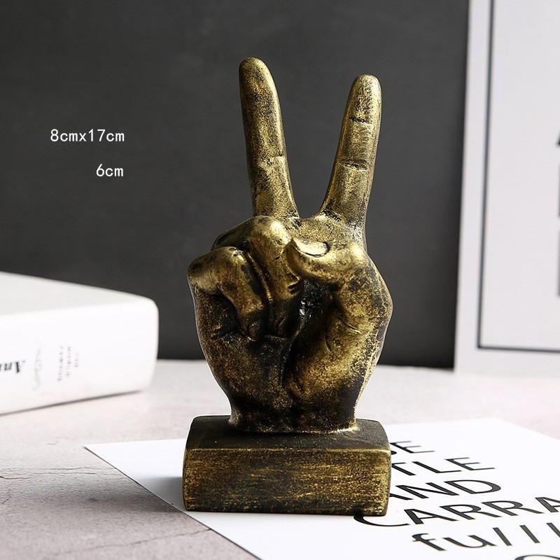 Modern Resin Hand Gesture Sculpture Ornament Figurine Statue Finger Arrangement Home Coffee Shop Decor Adornment Accessories