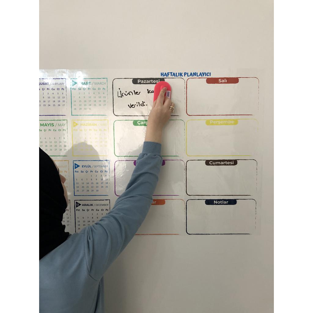 Еженедельный планировщик и годовой календарь на 2023 год. Доска для письма. Умная бумажная доска, 100x56 см + ручка, модель 1.