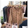 Korean Cotton Linen Floral Long Sleeved Shirt Women's Autumn Blouses Digital Printed Fashion Top Retro Base Shirt