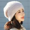 2025 Korean-Style Double-Layer Velvet Diamond Knit Beanie & Head Wrap