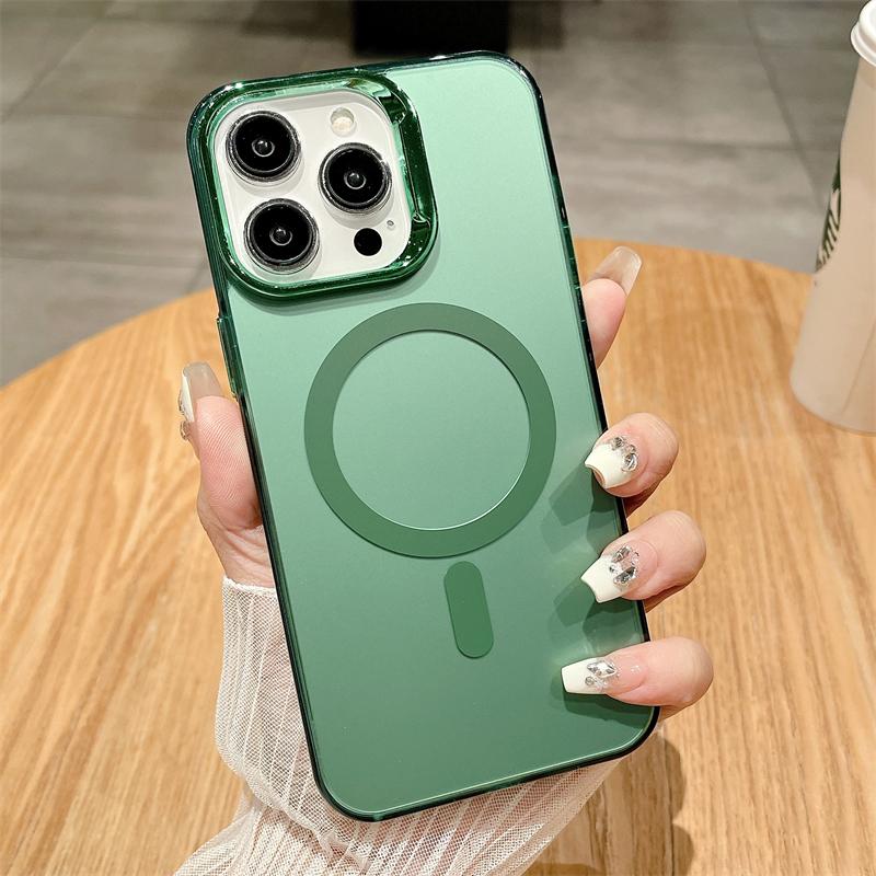 Роскошный матовый лазерный IMD цветной чехол для беспроводной зарядки Magsafe для iPhone 15 14Plus 13 12 11 Pro Max противоударный чехол