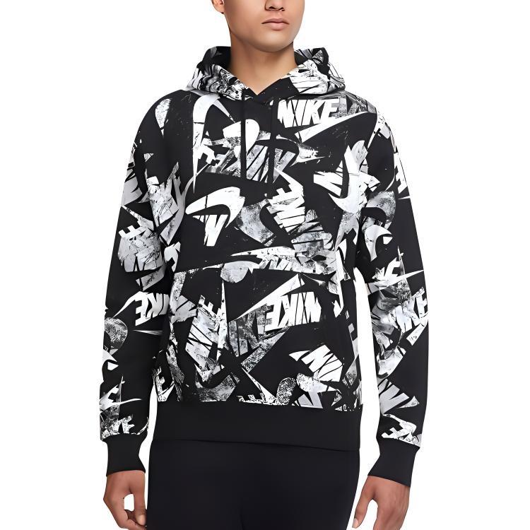 Nike Худи с принтом всего логотипа алфавита Черный Мужское DM6882-010