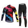 Riding Bicycle Jerseys Cycling Clothing Set Men/Women Colorful Long Sleeve Bicycle Clothes Suit