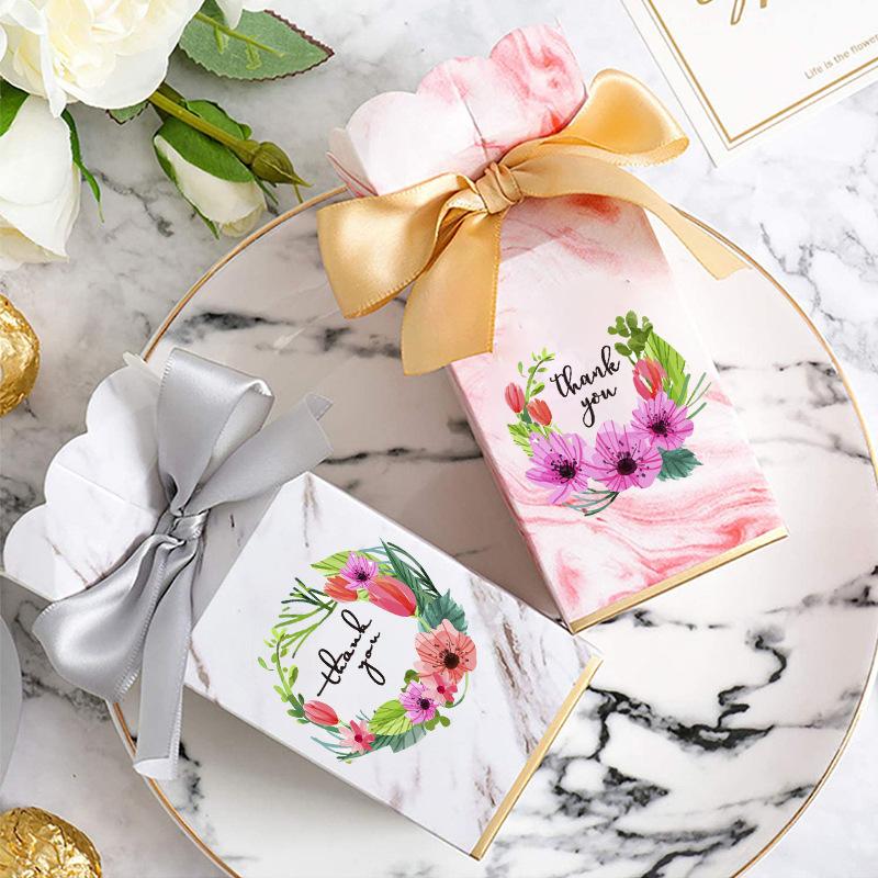 50-500Pcs 1'' Paper Hand Made Stickers Round Floral Thank You Stickers For Baking Envelope Business Seal Labels Sticker