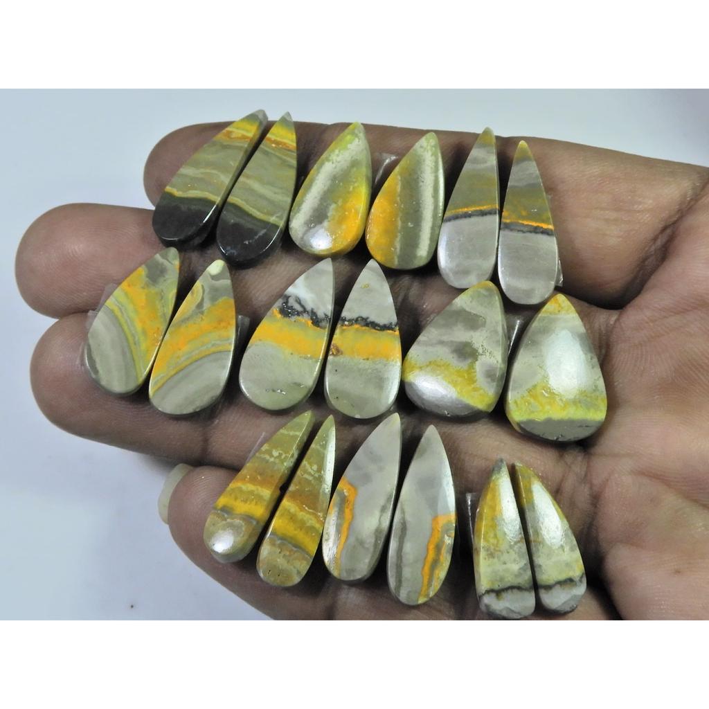 18-21 ММ Натуральный Яшма Шмель Пара Груша Кабошон Драгоценный Камень 09 Лот Пара C-765