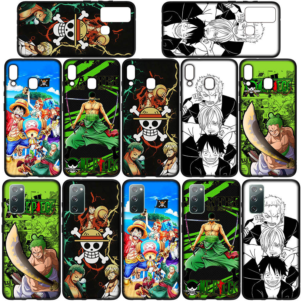 Phone Case for Samsung Galaxy S24 S23 iPhone 15 14 Xiaomi Redmi Note 13 12 11 8 10 9 Pro Max X XR OPPO Huawei Roronoa Zoro Anime Luffy One Piece Cover