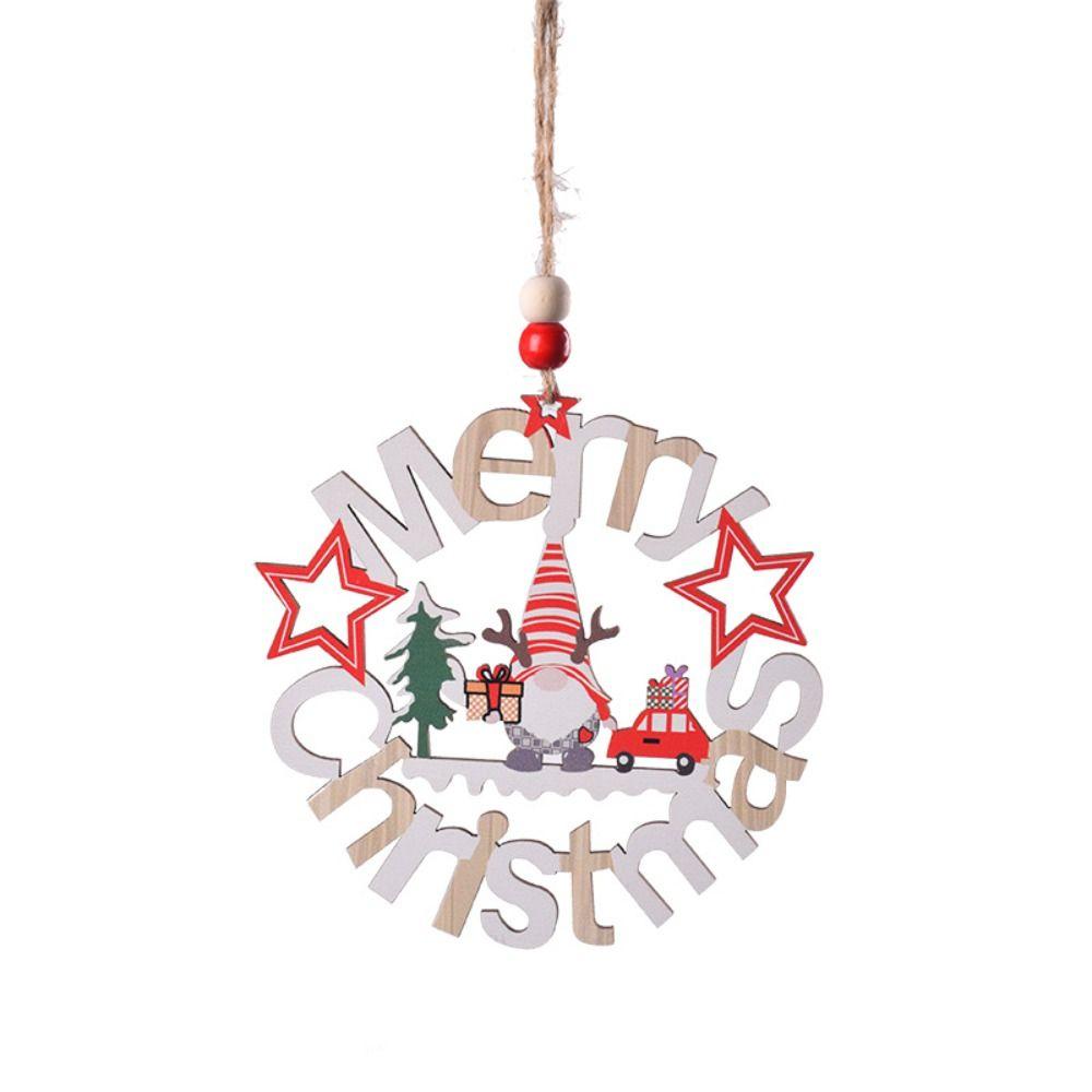 Hollowed Out Christmas Tree Pendant Rudolph Christmas Decoration Christmas Wooden Pendant Festival