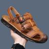 Sandals Summer Men's 2025 Leather Baotou Sandals Men's Dual-purpose Non-slip Beach Shoes Men's Trendy Beef Muscle Sole