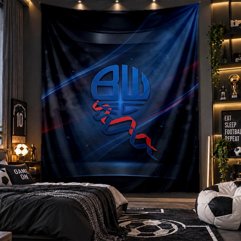 Wall Hanging Tapestry Bolton Wanderers FC Print Cloth for Living Room Bedroom Home Decor