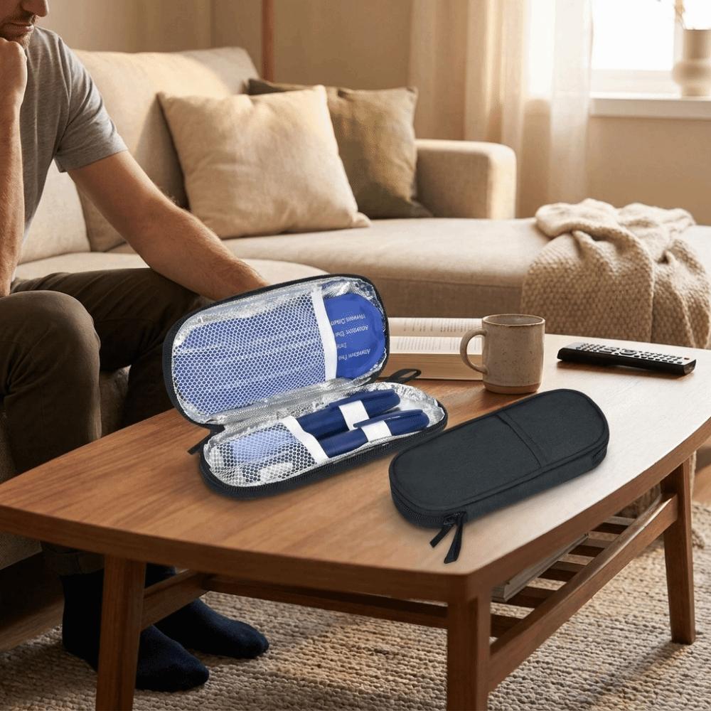 Efficient Insulin Cooler Zippers Closure Thermal Insulated Cooler Insulin Cooling Bag  Home Use