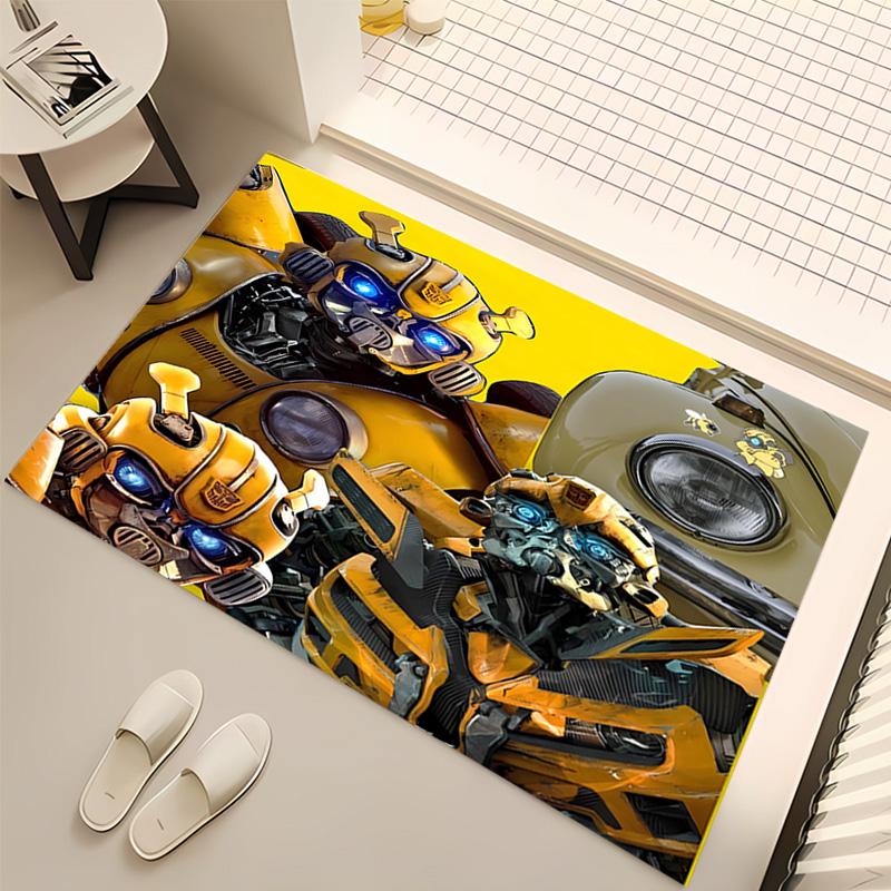 1pc Bumblebee and Optimus Prime1 Print Area Rug - Soft, Washable Non-Slip Indoor Mat, Living Room, Home Office Decorative Rug,Office Decorative
