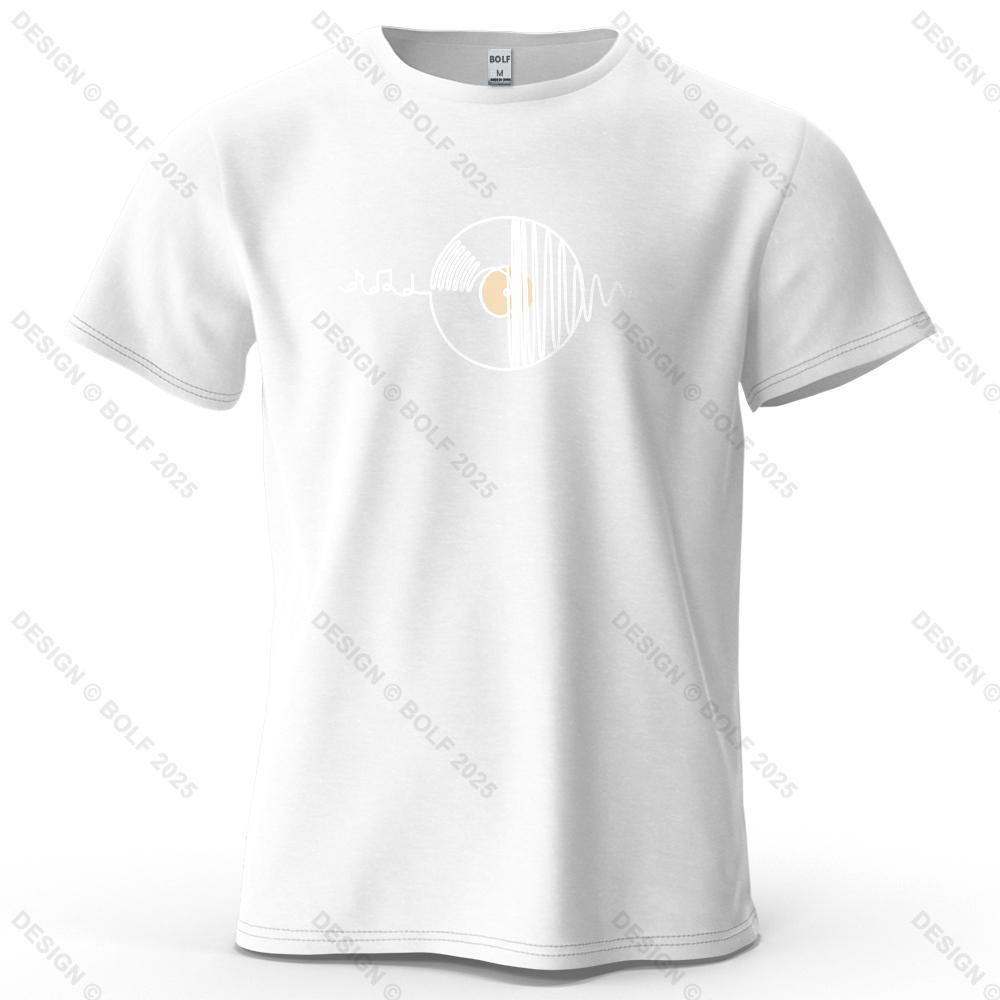 New Music Themed Record Printed Unisexs TShirt 100 Cotton Oversized Minimalist Graphic Tees for woUnisexs Tees Streetwear