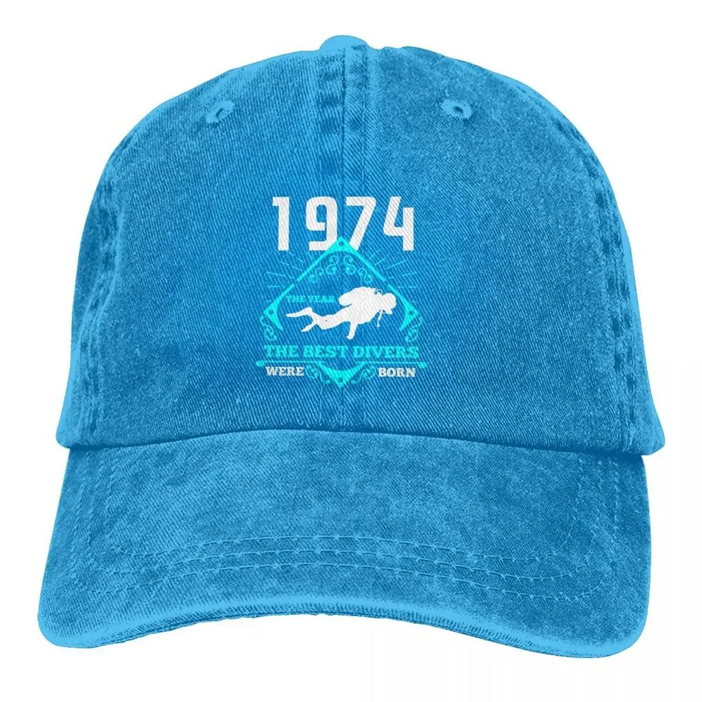 Мужская бейсболка стираная 1974 Born Trucker Snapback Ковбойские кепки Dad Hat Дайвинг Подводное плавание Гольф шляпы