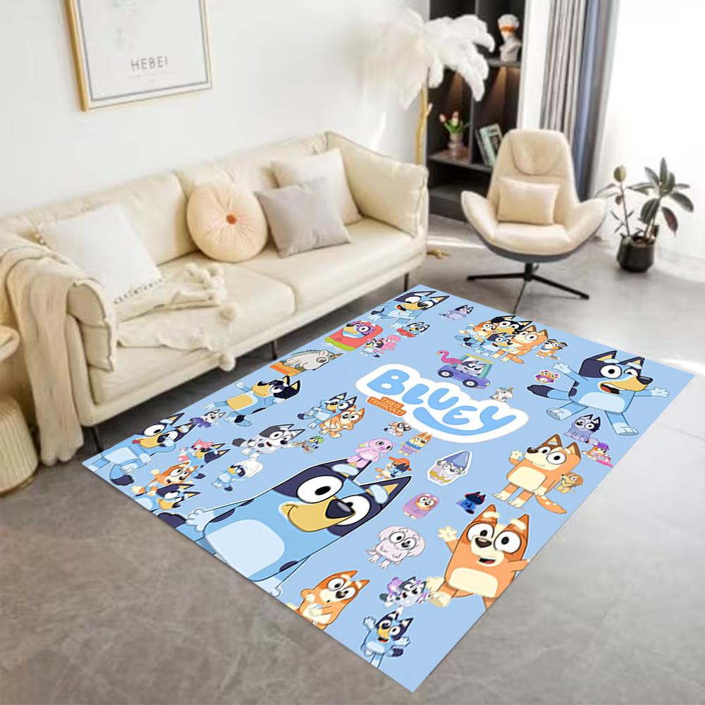 Bluey Bingo Adventure Floor Mat Perfect for Living Rooms Dormitory Dining Room Balcony Antislip Carpet Office home decor Gift for Festivals