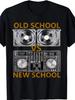 Мужская винтажная футболка DJ Old School Vs New School Music Battle Tee Принт с вертушками и оборудованием для DJ Ретро Клубная одежда DJ Продюсеры...