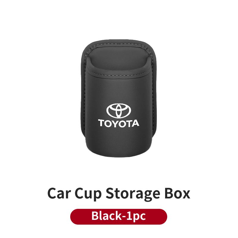Leather Car Door Cup Holder Drink Storage Keys Organizer For Toyota Corolla Yaris Camry Prius RAV4 CHR Hilux Aygo Accessories