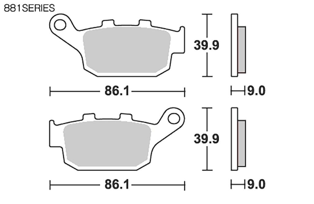 Kitaco SBS Brake Pad 881LS Sintermetal CBR250R CB250F CB650F GSR250 Gradius 400/650 GSR750 Versis 777-0881030