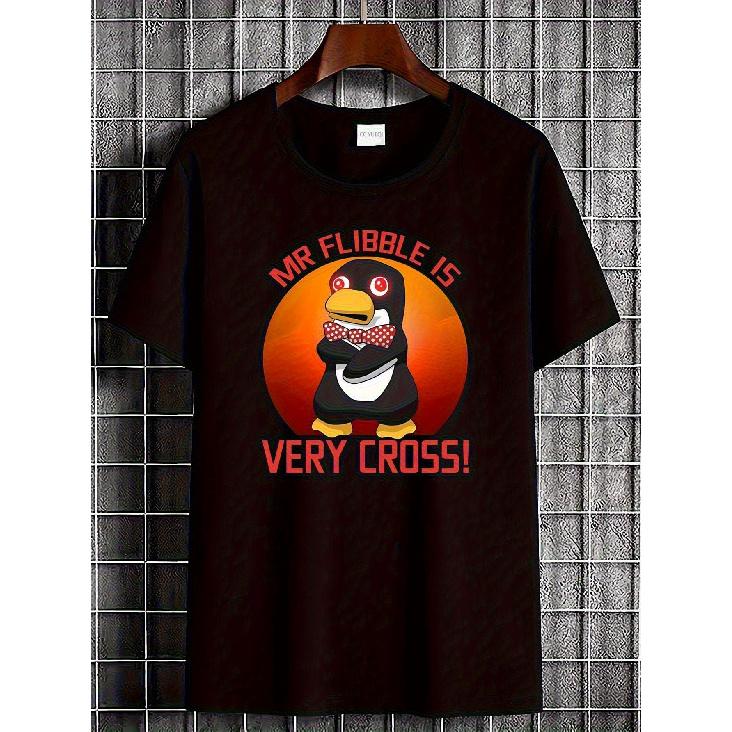 Allseason Clothing Mr. Flibble Retro TV Show T-Shirt - Red Dwarf Inspired "Mr. Flibble Is Very Cross" Print, Unisex Casual Loose Fit Tee with Iconic