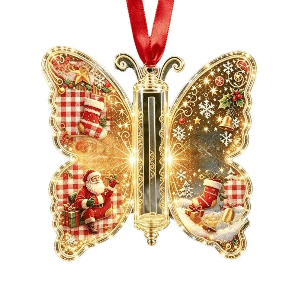Santa Claus Christmas Tree Ornaments Snowman Butterfly Hanging Decorations Tree Top Decoration