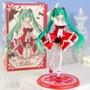 Anime hatsune miku figure mini character ornaments kawai pink green hatsune table decoration for home adult toy kid birthday
