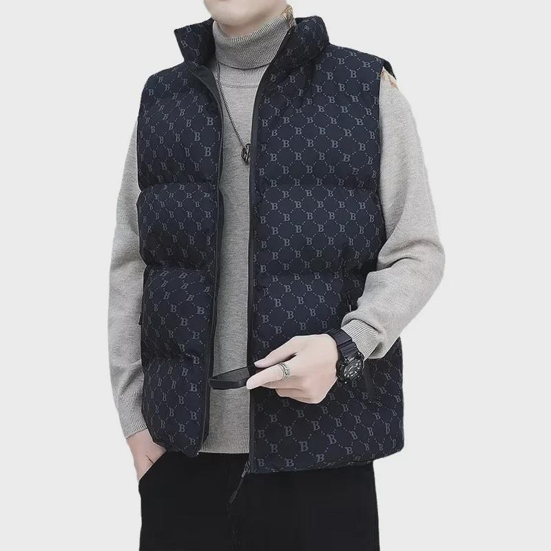 Мужской модный хлопковый жилет с воротником-стойкой - повседневная мода осень/зима