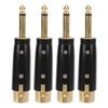 4Pcs XLR Adapter Audio Converter Metal 6.35mm Single Track Male To Female LZ1167G