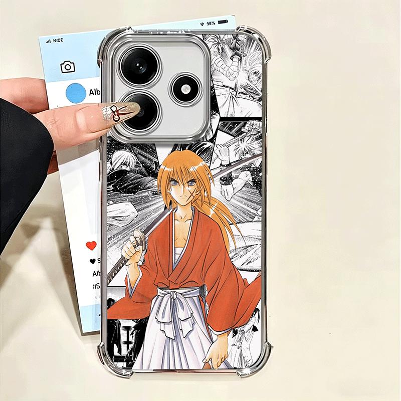 Аниме Rurouni Kenshin Покрытие Чехол для телефона Для Xiaomi Poco X5 X6 X7 X8 Pro Max F8 Ultra F7 M8 M7 M5S Redmi 15C 15 14C 13C 13 X3 12