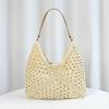 Hollow Out Woven Shoulder Bag With Polyester Lining For Daily Casual Wear
