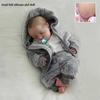 19'' 49cm Silicone Full Body Reborn Baby Doll Levi Wear Plush Romper Realistic Sleeping Newborn Dolls for Kids Toddler Finished Rebirth Doll Xmas Gift