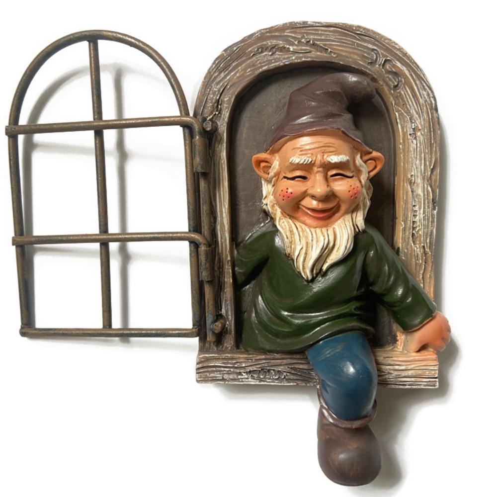 Christmas Gift Ornament Garden Ornament Dwarf Resin Crafts Cartoon Dwarf Statue White Beard Old Man