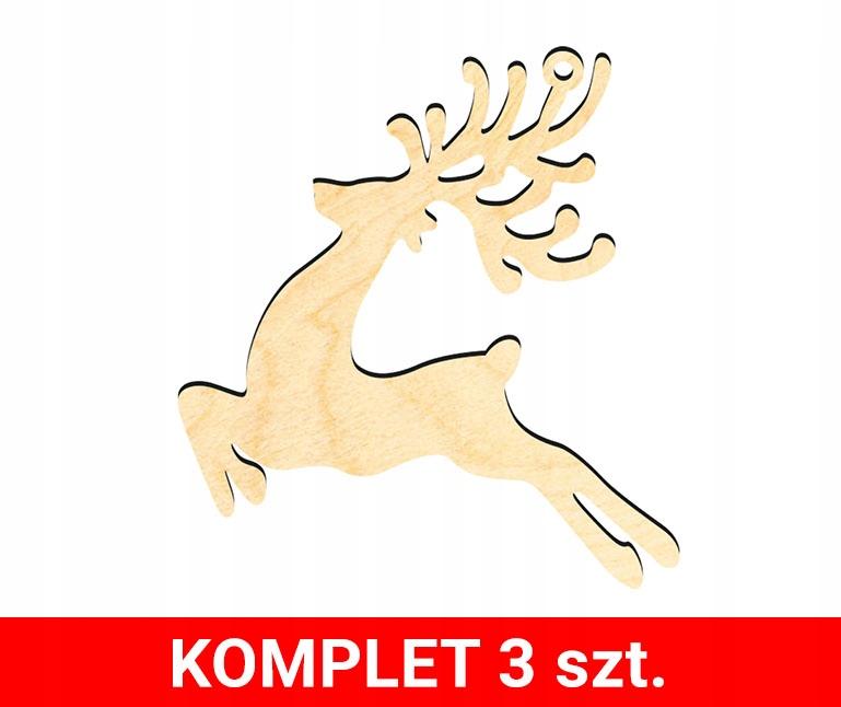 Ozdoby świąteczne choinkowe drewniane z2 3 szt.