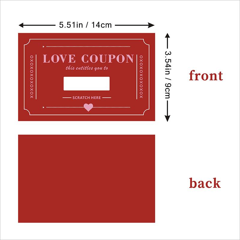 20 шт. Скретч-карты Ваучер любви День святого Валентина День рождения Сюрприз Подарочные купоны Годовщина DIY Билеты Записка о любви Игровые карты