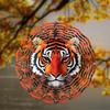 Red Tiger 3D Wind Spinner - Metal Hanging Windmill for Garden & Yard Decor, No Battery Needed