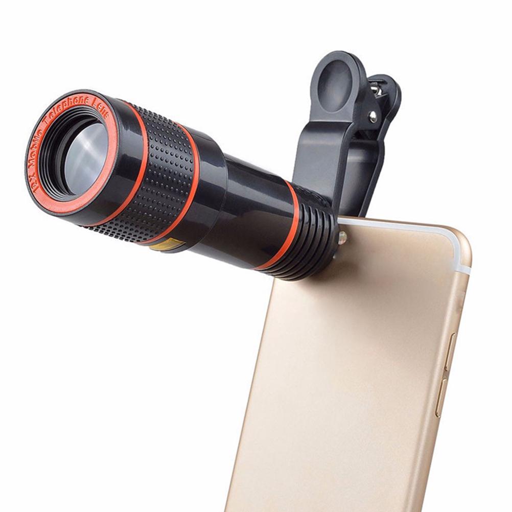 Clip-On 12X Optical Zoom Hd Telescope Camera Lens For Universal Mobile Phone